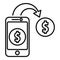 Cash receive icon outline vector. Money receive