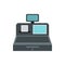 Cash register icon, flat style