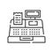 Cash register line color icon. Commerce sign. Grocery store vector pictogram. Sign for web page, app, promo.