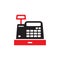 Cash register machine - icon on white background for website or mobila application. Cashbox concept sign. Graphic design element.