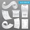 Cash Register Receipts Realistic Transparent Set