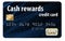 This is a cash rewards credit card isolated on a white background.