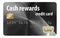 This is a cash rewards credit card isolated on a white background.