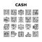 Cash Services Bank Collection Icons Set Vector