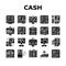 Cash Services Bank Collection Icons Set Vector