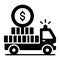 cash transit finance icon, Take The Money And Run, Glyph icon