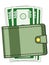 Cash wallet illustration