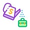 Cash watering job cultivation icon vector outline illustration