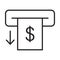 Cash withdrawal icon vector business and finance concept for graphic design, logo, website, social media, mobile app, UI