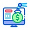 Cash withdrawal icon vector outline illustration