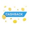 Cashback 3d render illustration and money back offer icon. Discount card label. Return banner concept, rebate promotion