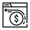 Cashback analysis web site line icon vector illustration