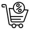 Cashback cart icon outline vector. Cash back