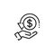 Cashback icon, return money, cash back rebate icon vector illustration logo template