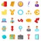 Cashback icons set, cartoon style