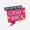 Cashback label design vector and shopping element object