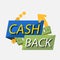 Cashback label design vector and shopping element object
