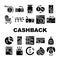 Cashback Money Service Collection Icons Set Vector