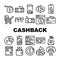 Cashback Money Service Collection Icons Set Vector