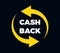 Cashback symbol with arrows. Isolated cash back sign. Refund of money pictogram. Exchange emblem. Money back guarantee