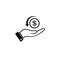 Cashback vector icon in flat. Return money symbol.