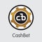 Cashbet Cryptographic Currency - Vector Trading Sign.