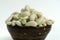 Cashew nut kernels-dry fruit-in a bowl-white background