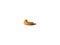 A cashew nut lies on a white background. A stand-alone product. hard shadow
