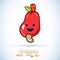 Cashew nut with smily face. character design -