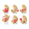 Cashew nuts cartoon character with love cute emoticon
