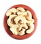 Cashew nuts in a clay bowl