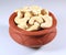Cashew nuts in a clay bowl
