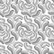 Cashew nuts seamless pattern. Black contour on white background.