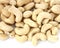 Cashew nuts on white background