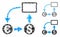 Cashflow Euro exchange Mosaic Icon of Unequal Pieces