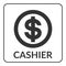 Cashier icon with dollar sign