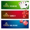 Casino banner gambling set. Poker roulette.