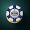 Casino chip top view - gambling chips with crown