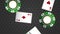 Casino chips and cards falling HD animation
