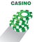 Casino Chips Pile Background, Vector Illustration