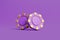 Casino chips on a purple background