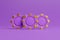 Casino chips on a purple background