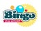 Casino club bingo game isolated icon with lettering