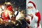 Casino concept, Santa Claus on the background of reboot casino, luxury design. Baner for casino, poker, gambling, croupier, header