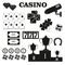 Casino design elements vector icons. Casino games.Ace playing c