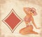 Casino Diamonds poker cards pin up woman