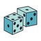 Casino dices game isolated icon