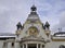 Casino facade details from Sinaia resort in Romania