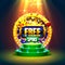 Casino free spins, 777 slot sign machine. Vector