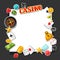 Casino gambling background design with game sticker objects